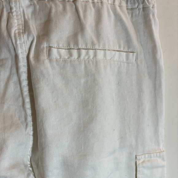 ZARA Sz  M Linen Cotton Blend Cargo Style Multiple Pockets Trousers Pants - Picture 10 of 10